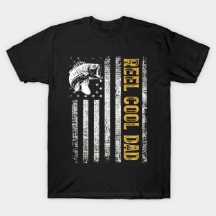 American Flag Reel Cool Papa Fishing Lover Father's Day Gift Ideas Fathers Day 2020 For Grandpa Papa Daddy Dad T-Shirt